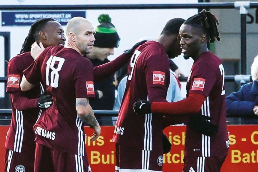 Bremang celebrates after scoring the visitors’ second goal in the 23rd minute