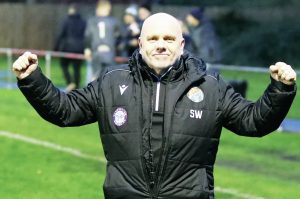 Veteran boss Steve Wilkes and Manchester City manager Pep Guardiola, inset