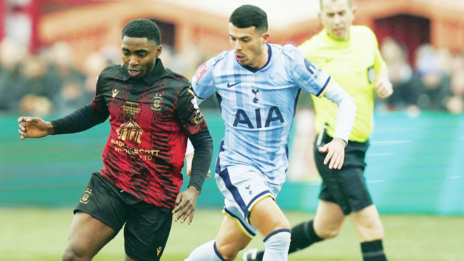 Beck- Ray Enoru takes on Tottenham’s Pedro Porro in the FA Cup last season