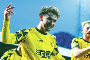 Torquay celebrate Dylan Morgan’s goal at the death