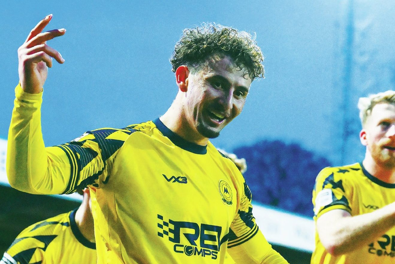 Torquay celebrate Dylan Morgan’s goal at the death