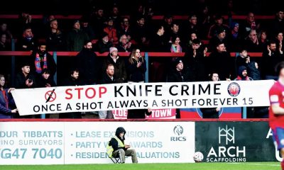 The banner unfurled by Aldershot Town fans