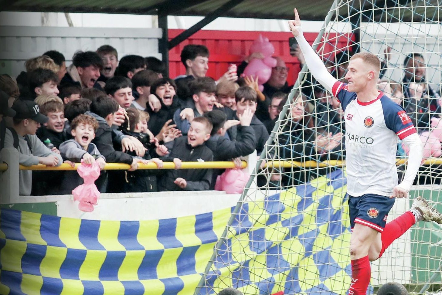 Witham Town’s Sam Bantick celebrates