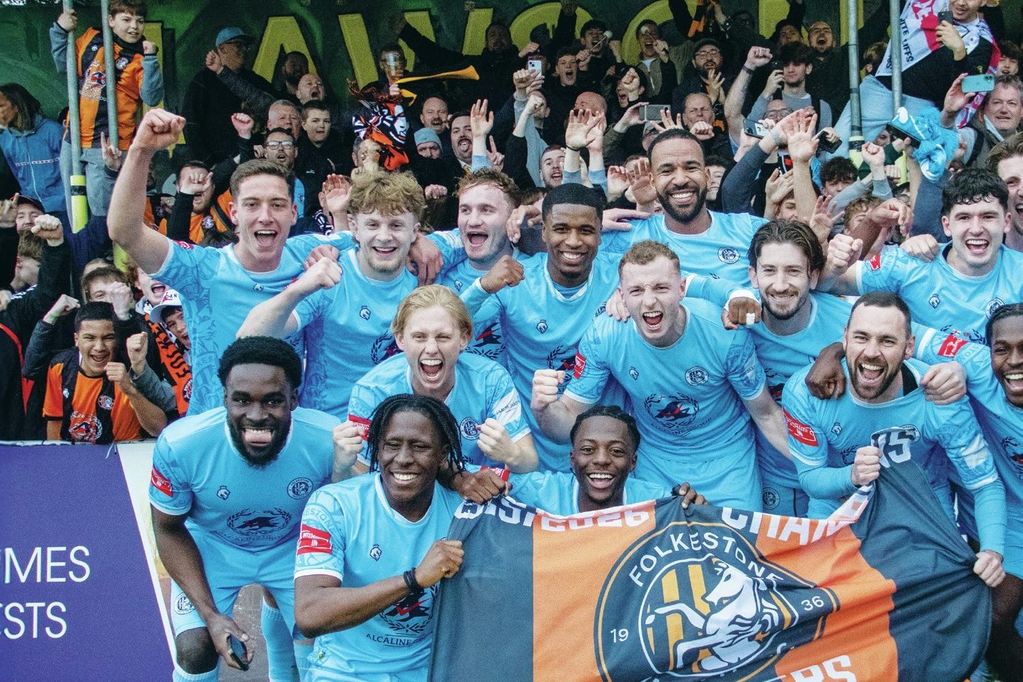 Folkestone Invicta celebrate winning the title with fans