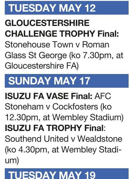 FIXTURES - The Non-League Football Paper