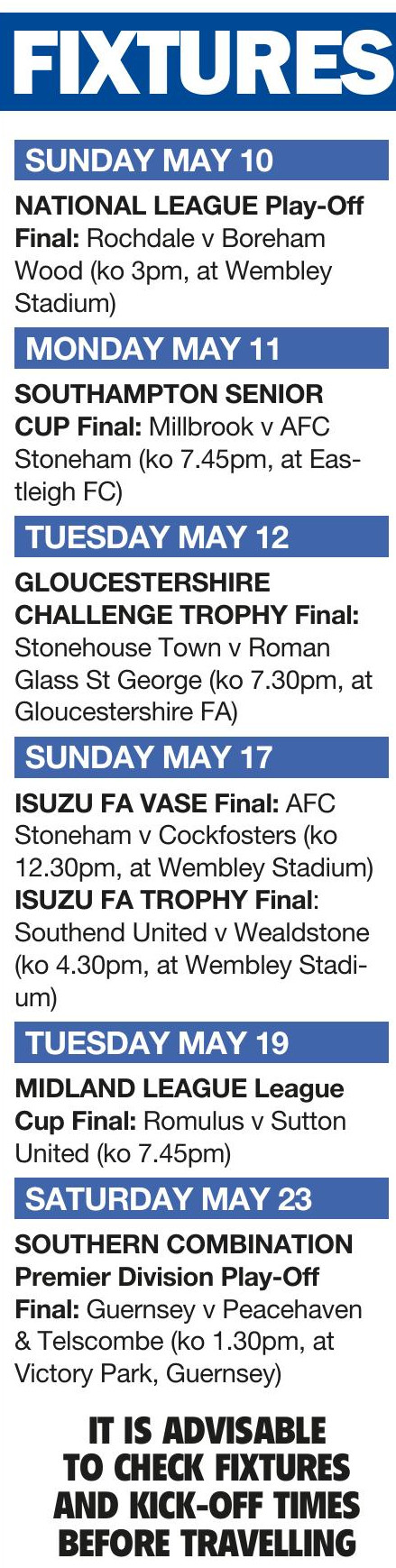 FIXTURES - The Non-League Football Paper